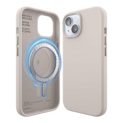 Elago для iPhone 15 чехол Soft silicone (Liquid) Stone (MagSafe)