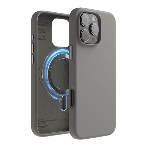 Elago для iPhone 16 Pro чехол Soft silicone (Liquid) Medium Gray (MagSafe)
