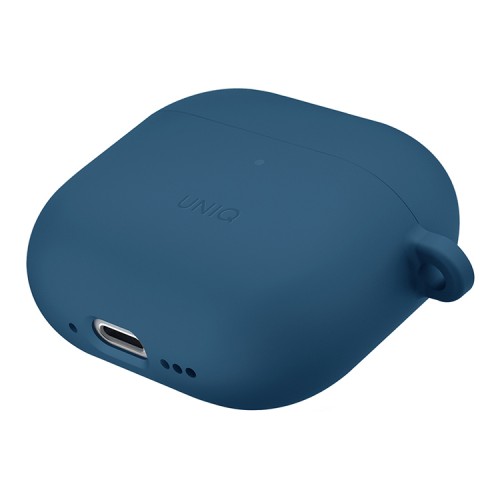 Uniq для Airpods 4 чехол NEXO Liquid silicone +carabin +Sports ear hooks Pacific Blue