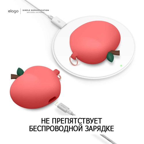 Чехол Elago Peach Hang case для AirPods Pro, красный