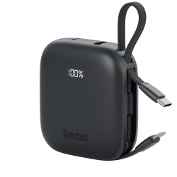Energea АКБ Bazic GoPower Fusion, 10000 3in1 USB-C+A  +USB-C/Lighning cables PD20W Display, Truffle