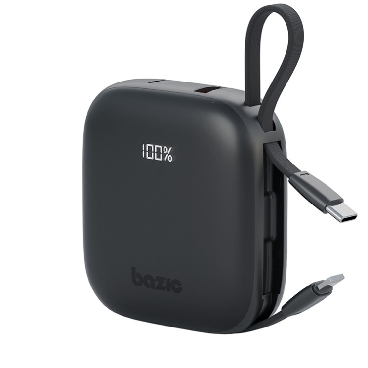 Energea АКБ Bazic GoPower Fusion, 10000 3in1 USB-C+A  +USB-C/Lighning cables PD20W Display, Truffle