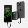 Energea АКБ Bazic GoPower Fusion, 10000 3in1 USB-C+A  +USB-C/Lighning cables PD20W Display, Truffle