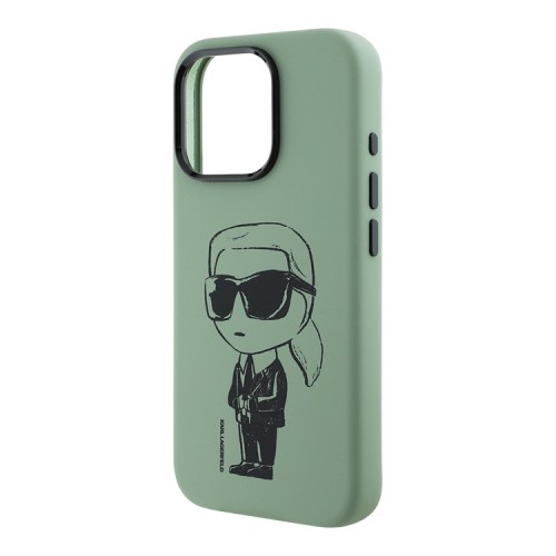 Karl Lagerfeld для iPhone 16 Pro Max чехол Liquid Silicone NFT Graffiti Karl Ikonik Hard Khaki (MagSafe)