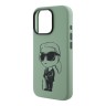 Karl Lagerfeld для iPhone 16 Pro Max чехол Liquid Silicone NFT Graffiti Karl Ikonik Hard Khaki (MagSafe)