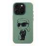 Karl Lagerfeld для iPhone 16 Pro Max чехол Liquid Silicone NFT Graffiti Karl Ikonik Hard Khaki (MagSafe)