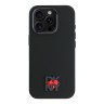 DKNY для iPhone 16 Pro чехол Liquid silicone Heart Metal logo & Camera Hard Black (MagSafe)