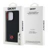DKNY для iPhone 16 Pro чехол Liquid silicone Heart Metal logo & Camera Hard Black (MagSafe)