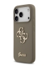 Guess для iPhone 17 Pro Max чехол Liquid silicone 4G Big and Script metal logo Hard Brown