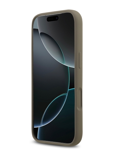 Guess для iPhone 17 Pro Max чехол Liquid silicone 4G Big and Script metal logo Hard Brown