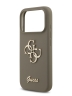 Guess для iPhone 17 Pro Max чехол Liquid silicone 4G Big and Script metal logo Hard Brown