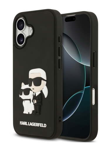 Karl Lagerfeld для iPhone 17 чехол 3D Rubber NFT Karl & Choupette Hard Black