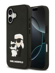 Karl Lagerfeld для iPhone 17 чехол 3D Rubber NFT Karl &amp; Choupette Hard Black