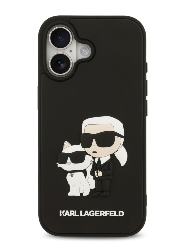 Karl Lagerfeld для iPhone 17 чехол 3D Rubber NFT Karl & Choupette Hard Black