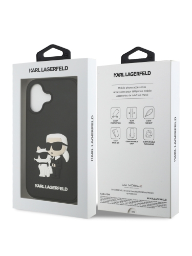 Karl Lagerfeld для iPhone 17 чехол 3D Rubber NFT Karl & Choupette Hard Black