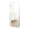 Чехол Lagerfeld Liquid glitter Karl and Choupette heads Hard для iPhone 13 Pro Max, золотой