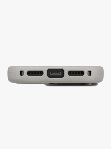 Uniq для iPhone 17 Pro чехол Heldro PRO Leatherette + FlexGrip & Camera stand Clay (MagSafe)