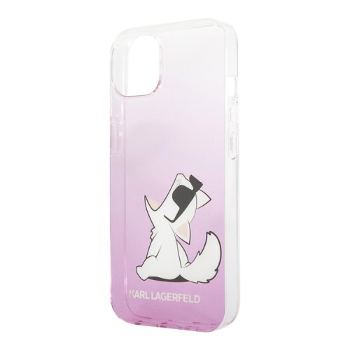 Чехол Karl Lagerfeld Choupette Fun Hard Gradient для iPhone 13, розовый