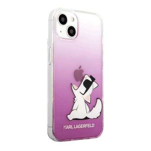 Чехол Karl Lagerfeld Choupette Fun Hard Gradient для iPhone 13, розовый