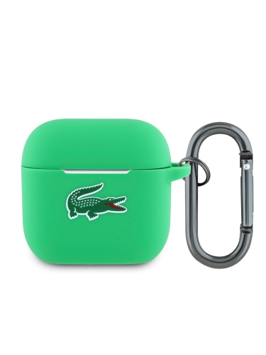 Lacoste для AirPods 4 чехол Liquid silicone Croc Logo Green