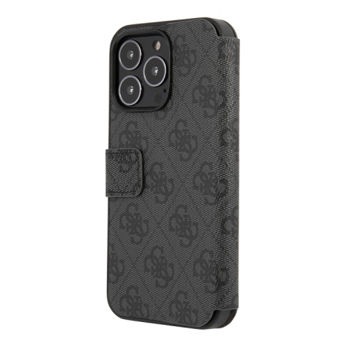 Чехол Guess PU 4G Big metal logo Booktype для iPhone 13 Pro Max, серый