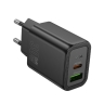 HOCO сетевое зарядное устройство N63 Gentle charger Type-C PD30W + USB-A QC3.0 Black