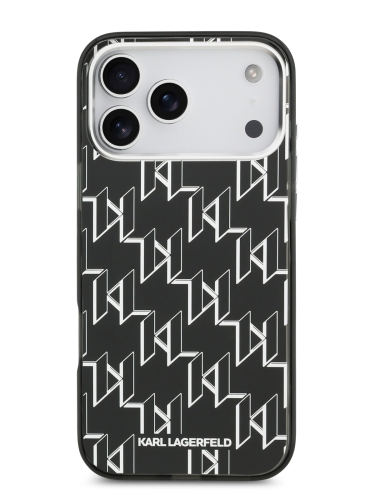 Karl Lagerfeld для iPhone 17 Pro чехол IML KL Monogram Metal camera Hard Black (MagSafe)