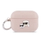 Karl Lagerfeld для Airpods Pro 3 чехол PU Saffiano Monogram with ring NFT Metal Head Karl & Choup Pink