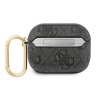 Чехол Guess PU leather 4G metal logo с карабином для Airpods Pro, серый