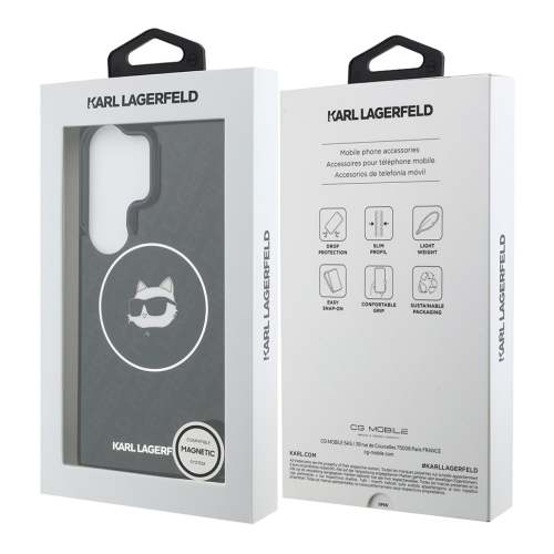 Karl Lagerfeld для Galaxy S26 Ultra чехол IML NFT Choupette Head on logo Hard Black (MagSafe)