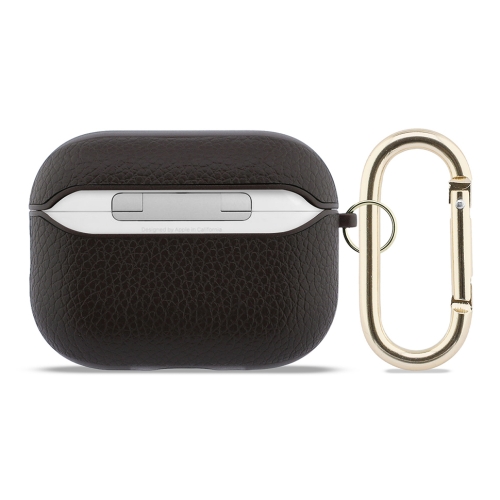 Guess для Airpods Pro 3 чехол PU Grained leather with Classic metal logo and Carabin Brown