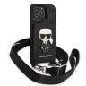 Чехол Lagerfeld Crossbody cardslot PU Monogram Ikonik patch Hard для iPhone 13 Pro, черный