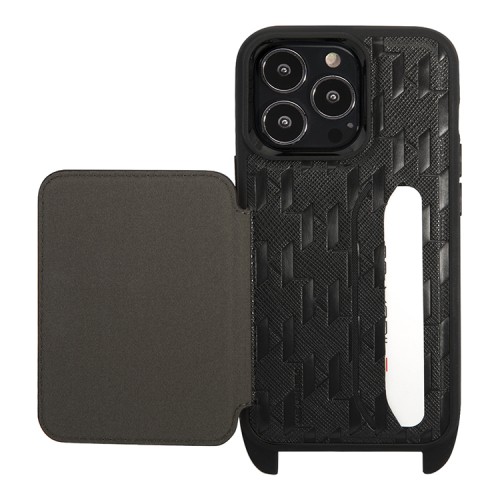 Чехол Lagerfeld Crossbody cardslot PU Monogram Ikonik patch Hard для iPhone 13 Pro, черный