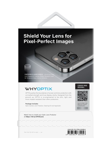 Защитное стекло Uniq OPTIX Camera Lens protector Aluminium для камеры iPhone 14 | 14 Plus, Black