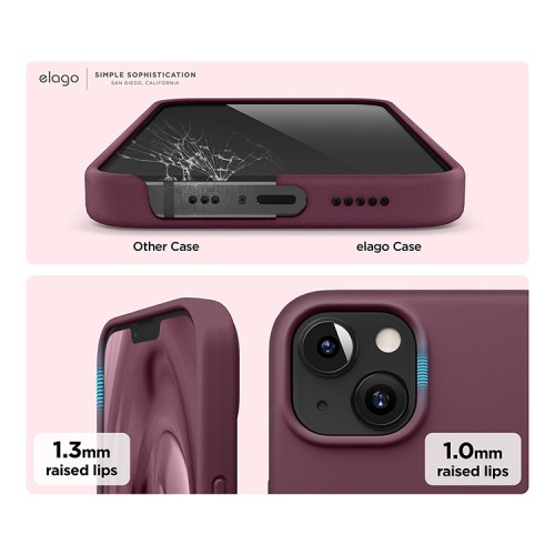 Чехол Elago Soft Silicone для iPhone 13, Burgundy