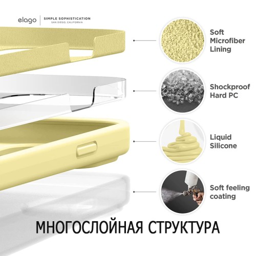 Чехол Elago Soft Silicone для iPhone 14 Pro, желтый