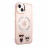 Чехол Lagerfeld Karl&Choupette Hard для iPhone 14, розовый (MagSafe)