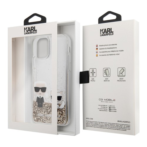 Lagerfeld Liquid glitter Karl & Choupette Hard для 11, золотой KLHCN61GKCD