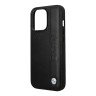 Кожаный чехол BMW Signature Leather Textured with Logo imprint Hard для iPhone 14 Pro, черный