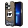 Чехол Lagerfeld Liquid glitter NFT Choupette head Hard для iPhone 14 Pro Max, черный