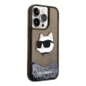 Чехол Lagerfeld Liquid glitter NFT Choupette head Hard для iPhone 14 Pro Max, черный