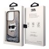 Чехол Lagerfeld Liquid glitter NFT Choupette head Hard для iPhone 14 Pro Max, черный