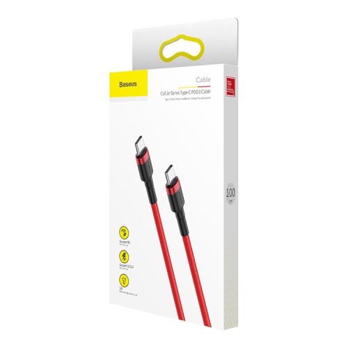 Кабель Baseus Cafule Type-C PD2.0 60W flash charging data line (1 метр), красный