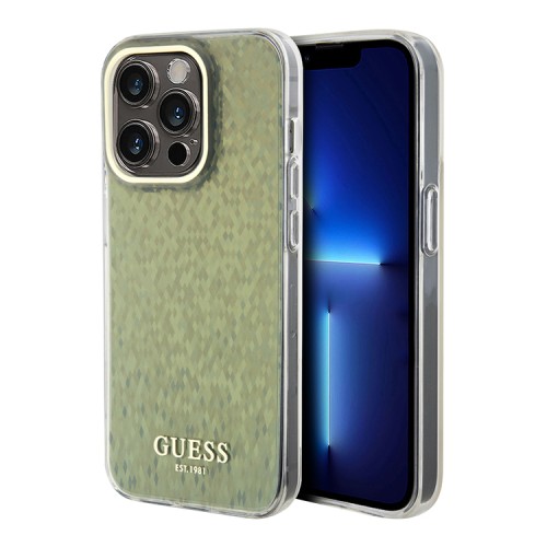 Guess для iPhone 15 Pro Max чехол PC/TPU Faceted Mirror Disco Hard Gold