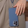 Uniq для iPhone 15 Pro Max чехол COEHL MUSE Leatherette with Strap Sapphire Blue (MagSafe)