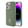 Guess для iPhone 15 Pro Max чехол Liquid silicone with 4G Diamond metal logo Hard Khaki