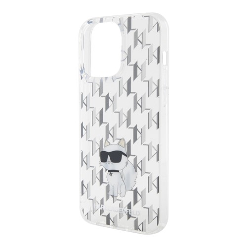 Karl Lagerfeld для iPhone 15 Pro Max чехол PC/TPU Monogram NFT Choupette Hard Transparent
