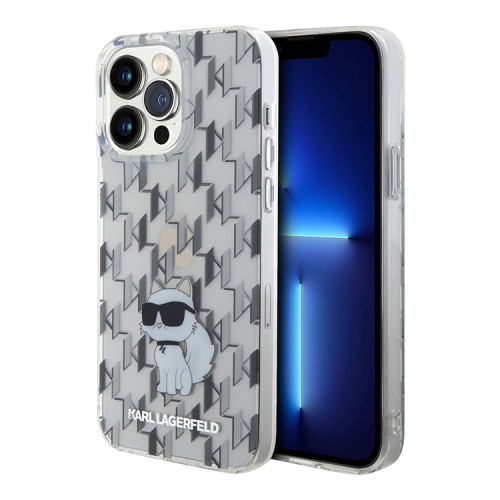 Karl Lagerfeld для iPhone 15 Pro Max чехол PC/TPU Monogram NFT Choupette Hard Transparent