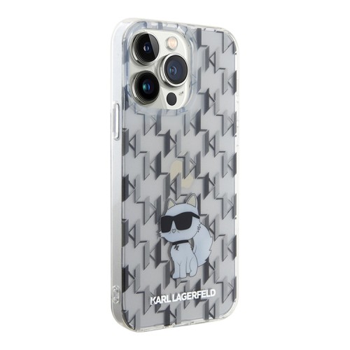 Karl Lagerfeld для iPhone 15 Pro Max чехол PC/TPU Monogram NFT Choupette Hard Transparent