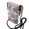 Hello Kitty для смартфонов сумка Wallet Phone Bag PU leather Graffiti Tags with Cord Beige